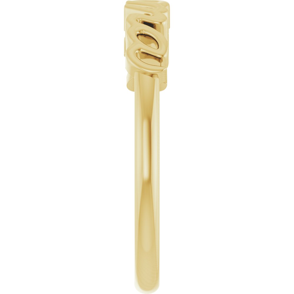 14K Yellow Gold "Mama" Script Ring | Mother's Fashion Ring