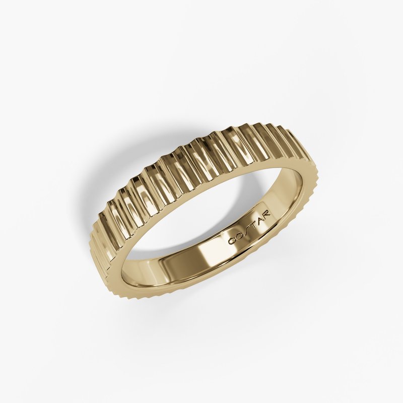 14K Yellow Gold Lined Wedding/Stacking Band