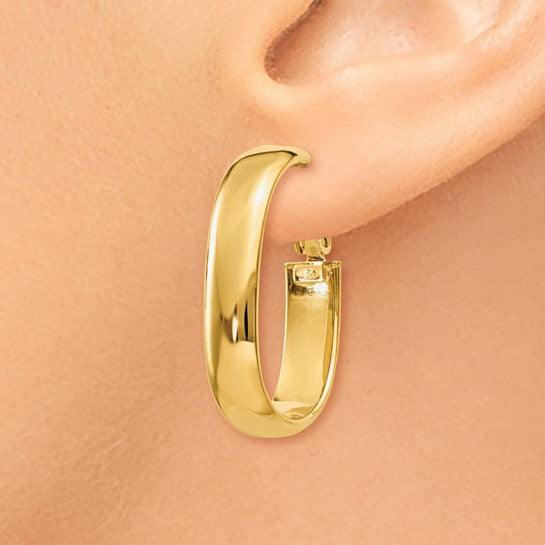 Modern Wide Oval Hoop Earrings