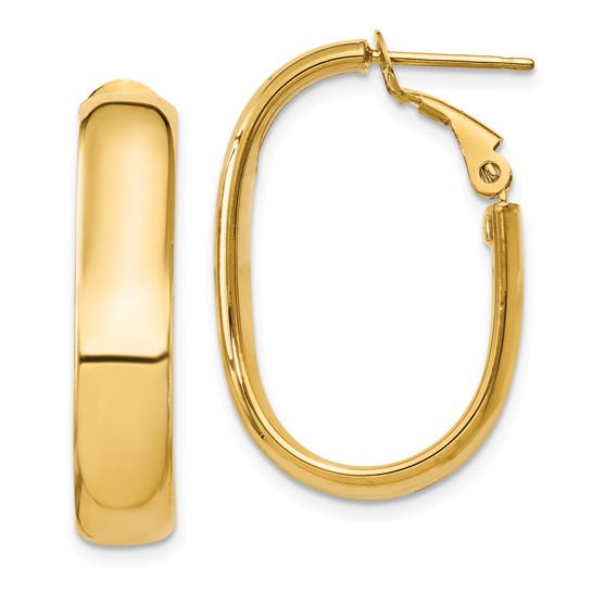 Modern Wide Oval Hoop Earrings