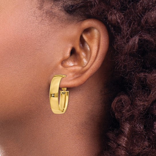Modern Wide Oval Hoop Earrings