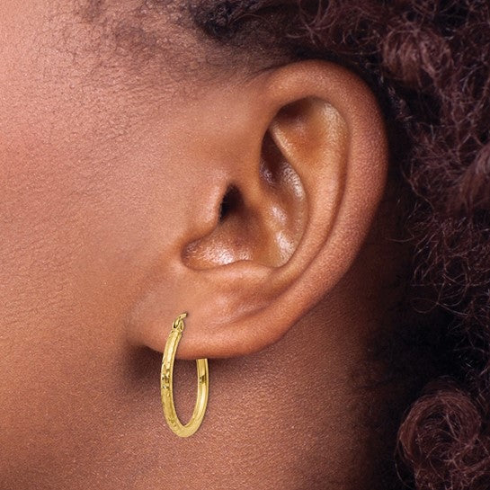 Classic Diamond Cut Hoop Earrings