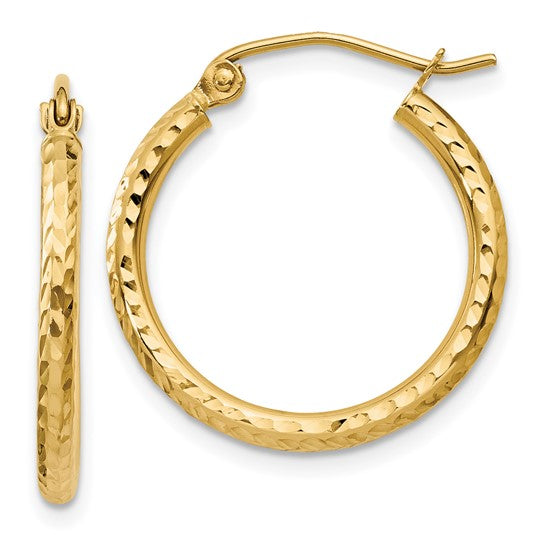 Classic Diamond Cut Hoop Earrings