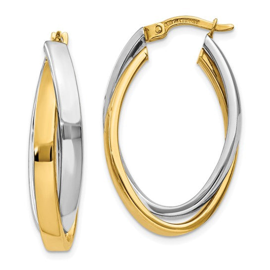 Contemporary Oval Hoop Earrings
