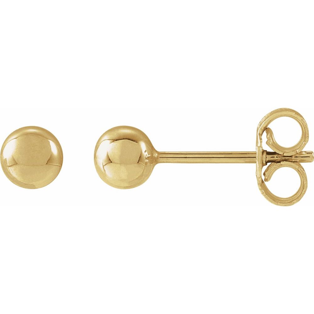 14K Yellow Gold 3mm Ball Stud Earrings
