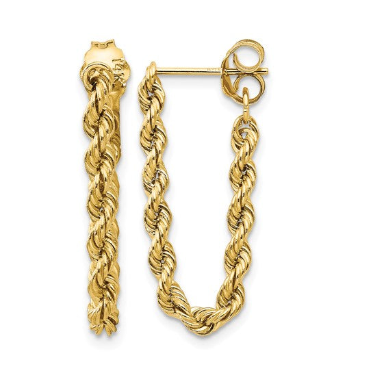 14K Yellow Gold Rope Dangle Earrings | Joe Kassab Jewelers