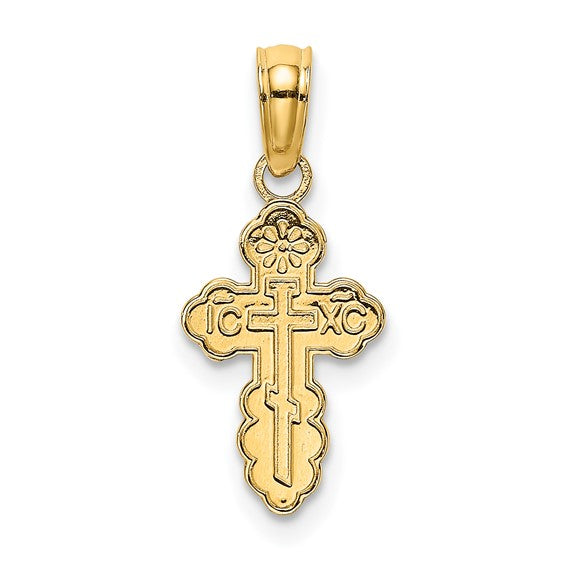 14 Karat Yellow Gold Eastern Orthodox Cross Pendant | Joe Kassab Jewelers