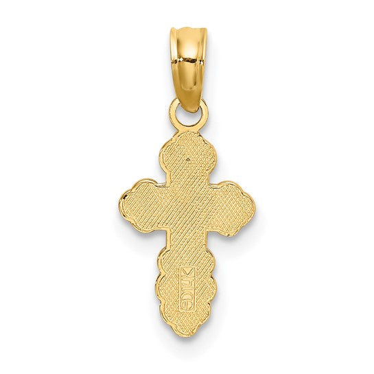 14 Karat Yellow Gold Eastern Orthodox Cross Pendant | Joe Kassab Jewelers
