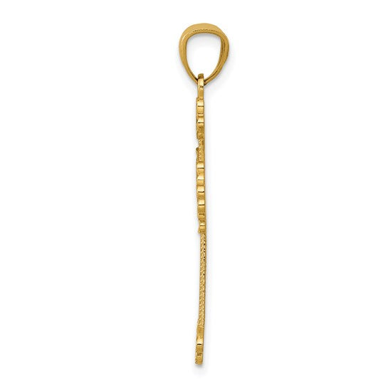 14 Karat Yellow Gold Filigree Cross Pendant | Joe Kassab Jewelers