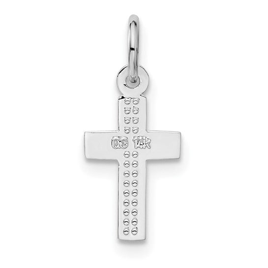 14 Karat White Gold Cross Pendant | Joe Kassab Jewelers