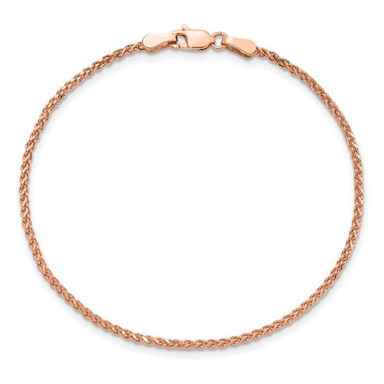 14 Karat Rose Gold 7 inch Diamond-cut Spiga Bracelet