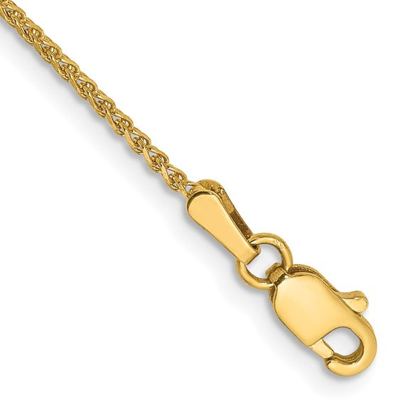 14 Karat Yellow Gold 7 inch Diamond-cut Spiga Bracelet