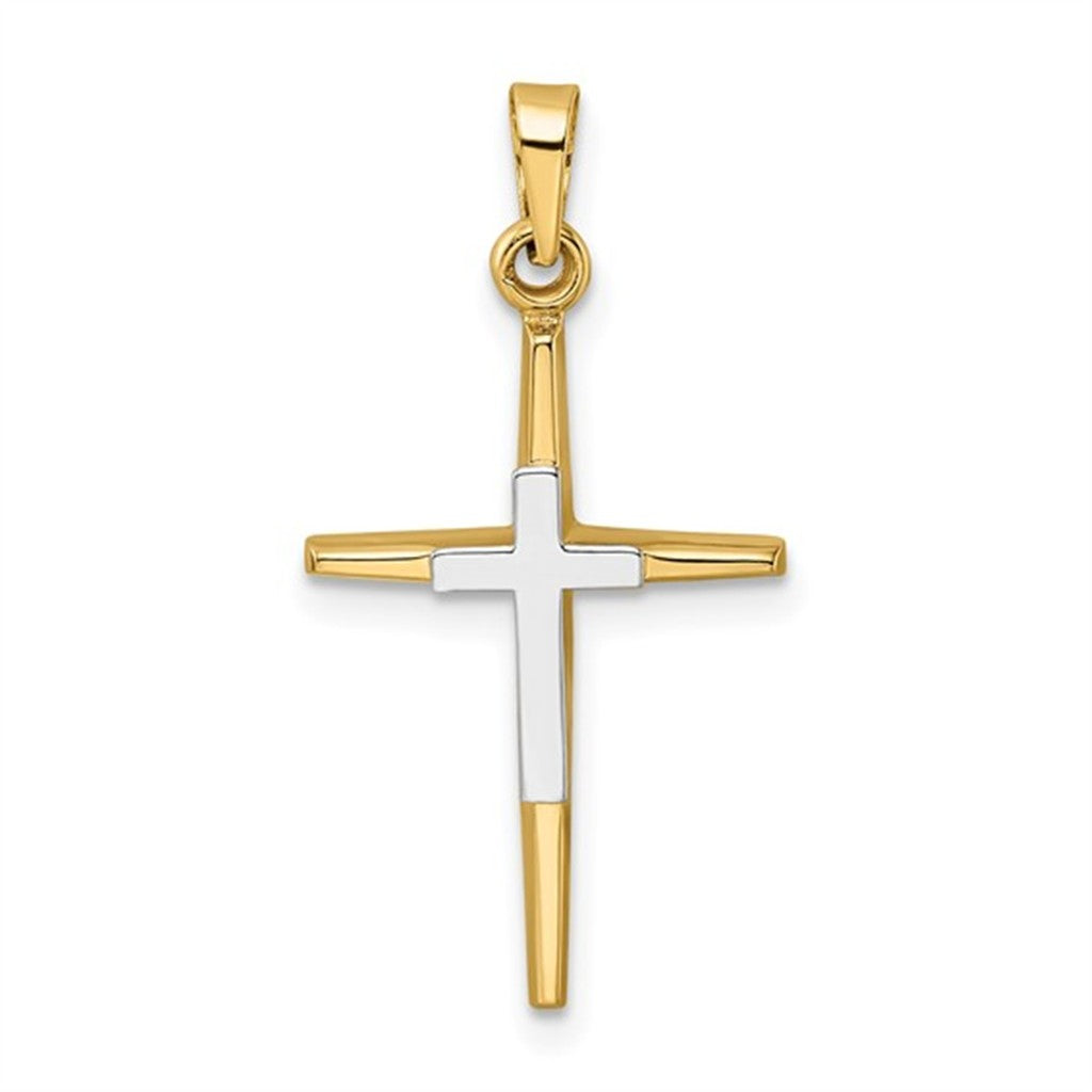 Modern Two Tone Cross Pendant