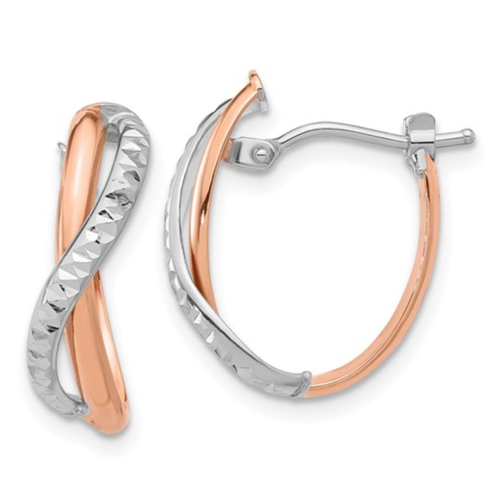 Modern Two Tone Hoop Earrings