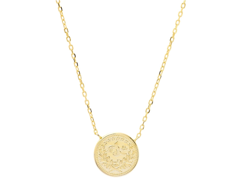 Gold Over Sterling Silver Coin Necklace