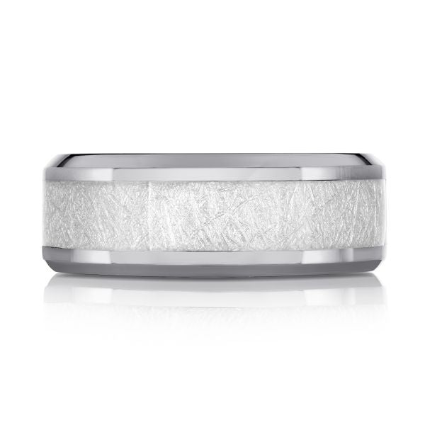8mm Tantalum Wedding Band with Meteorite Center | Size 10