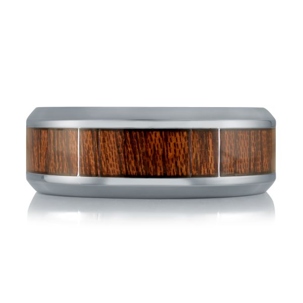 8mm Tantalum Wedding Band with Wood Center | Size 10