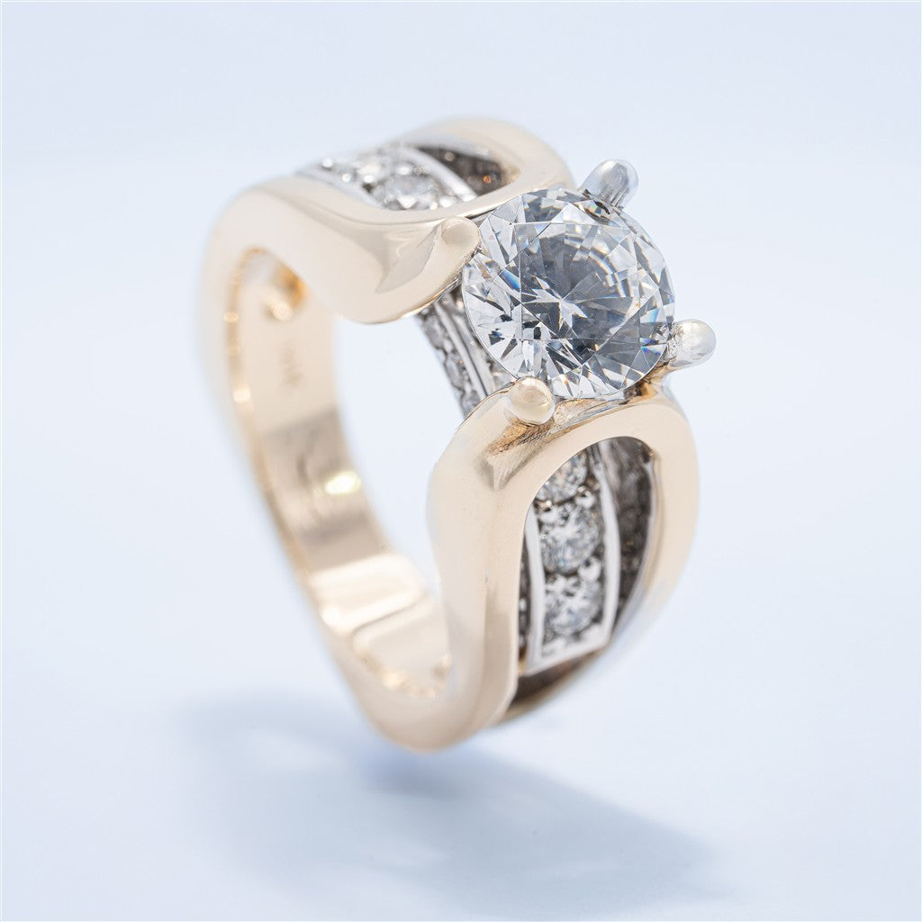 Two-Tone Modern Engagement Ring