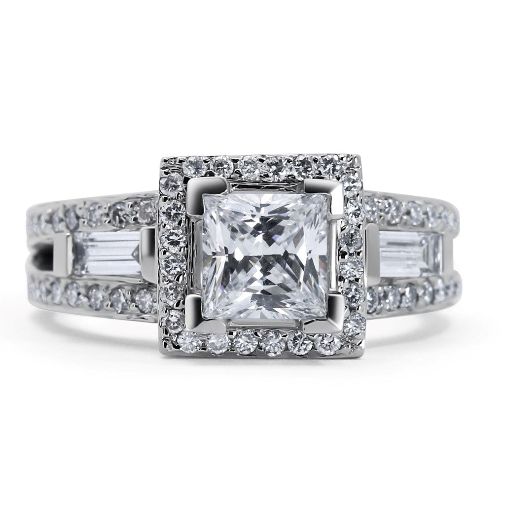 Square Halo Engagement Ring