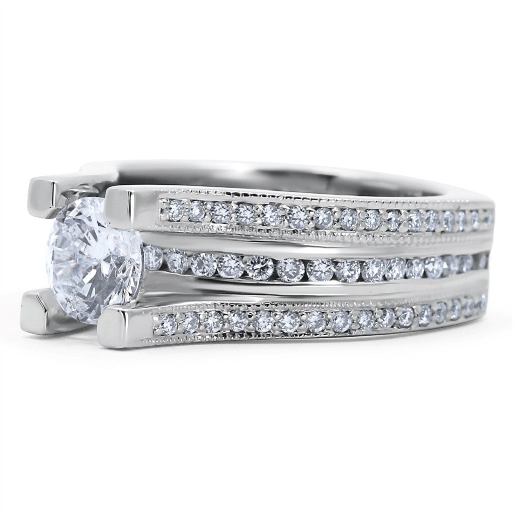 Modern Cathedral Style Engagement Ring