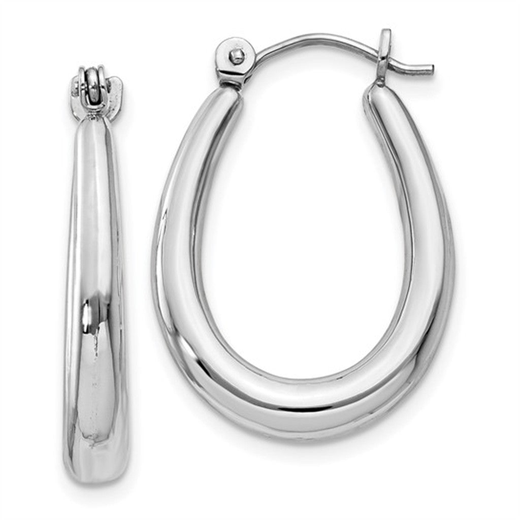 Modern Oval Hoop Earrings