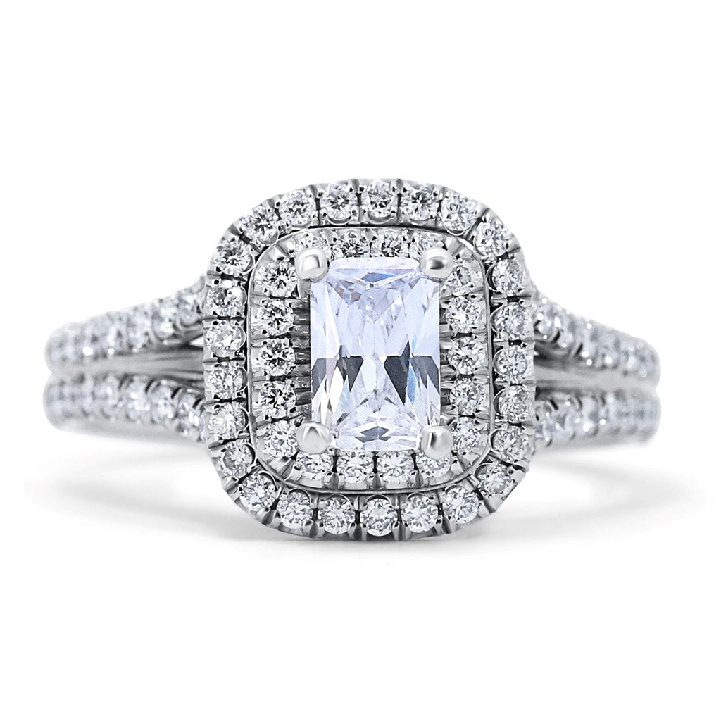 Vintage Double Halo Engagement Ring