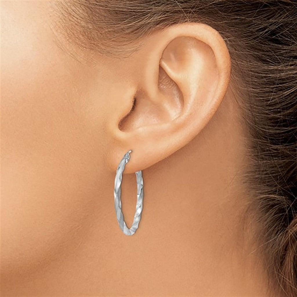 Contemporary Twist Hoop Earrings