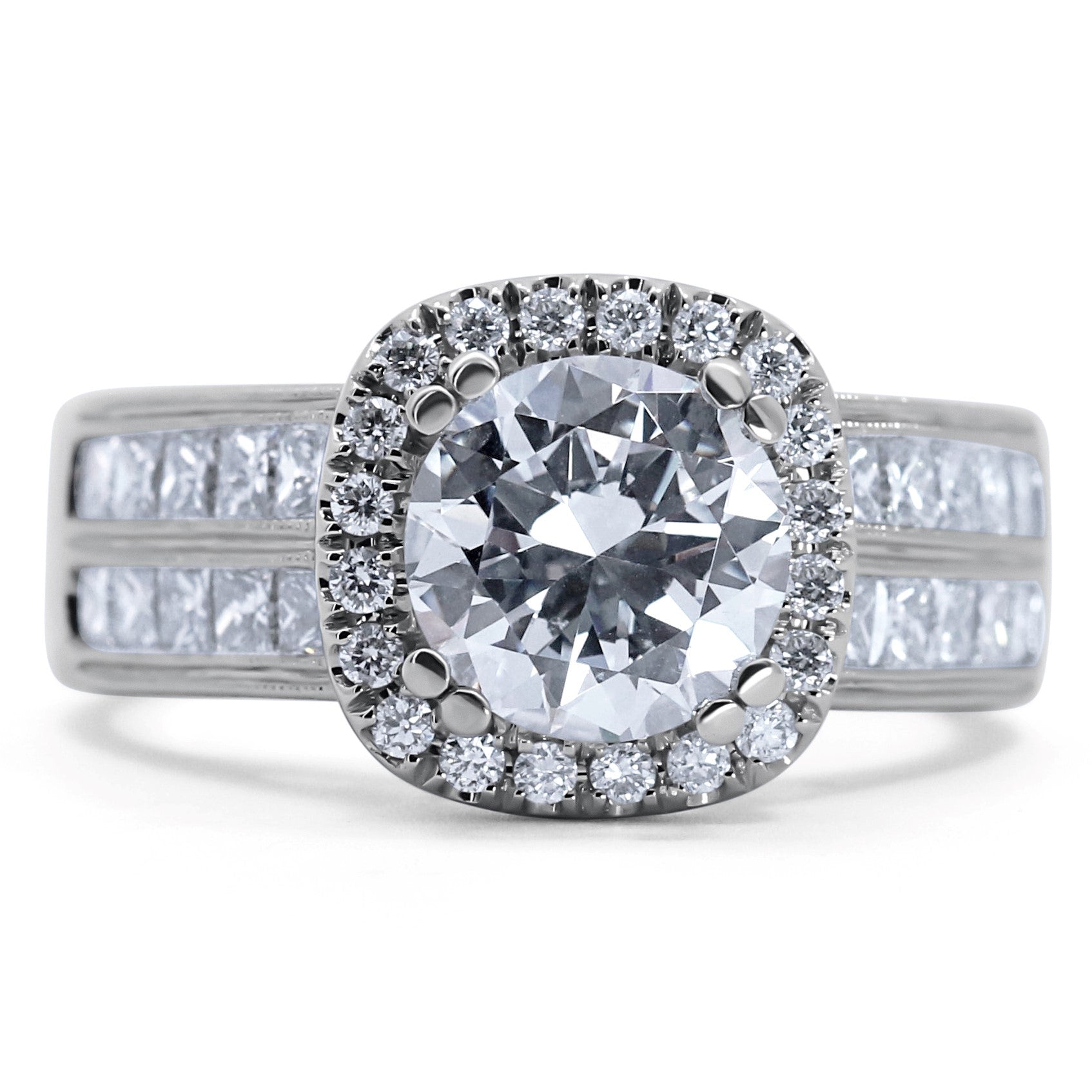 Contemporary Halo Engagement Ring