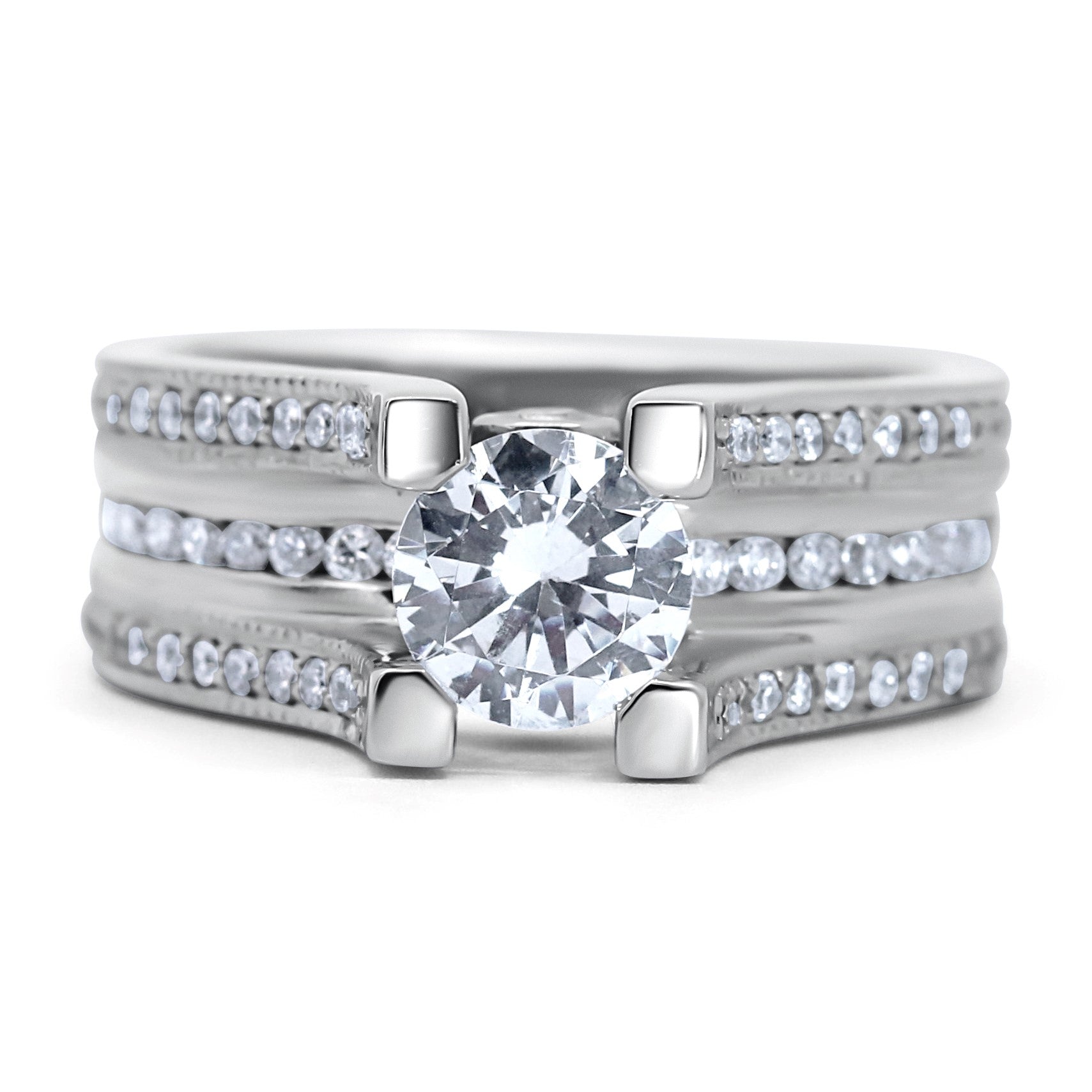 Modern Cathedral Style Engagement Ring