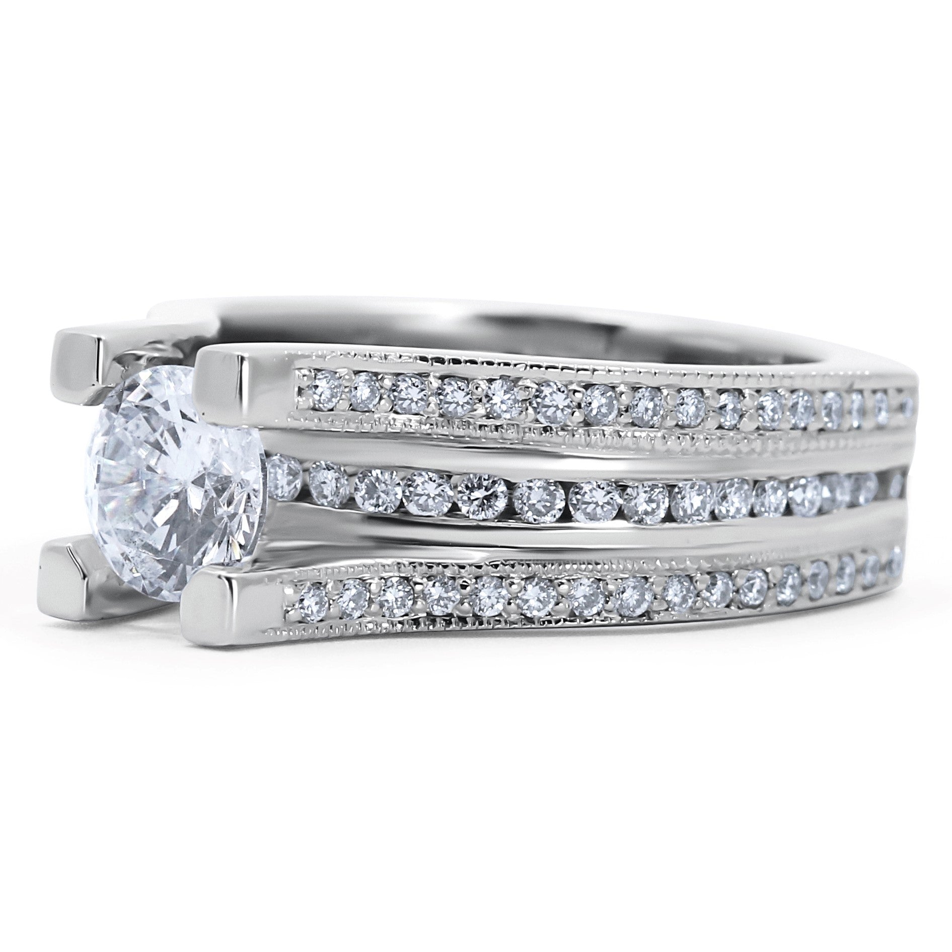 Modern Cathedral Style Engagement Ring