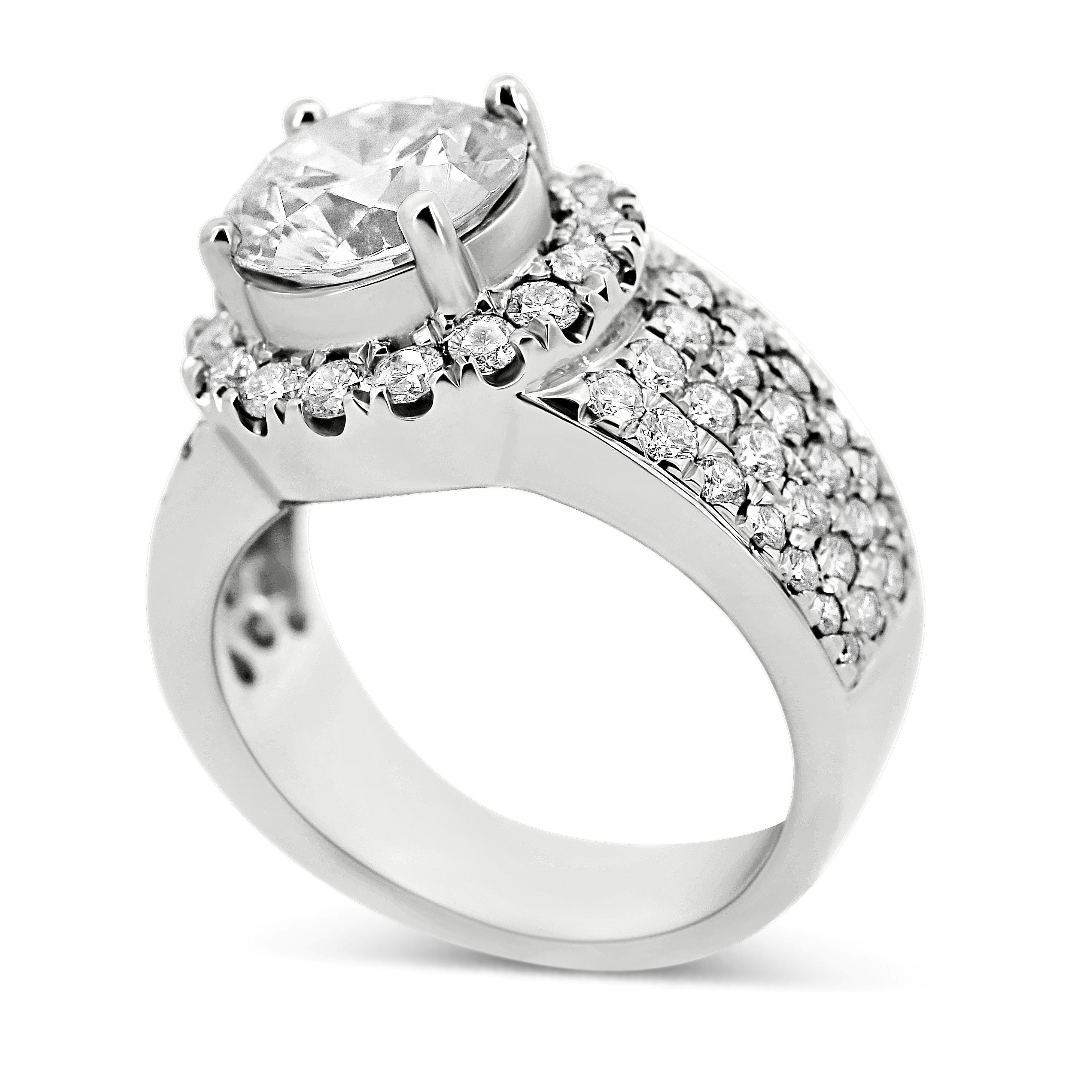 Vintage Halo Pave' Engagement Ring