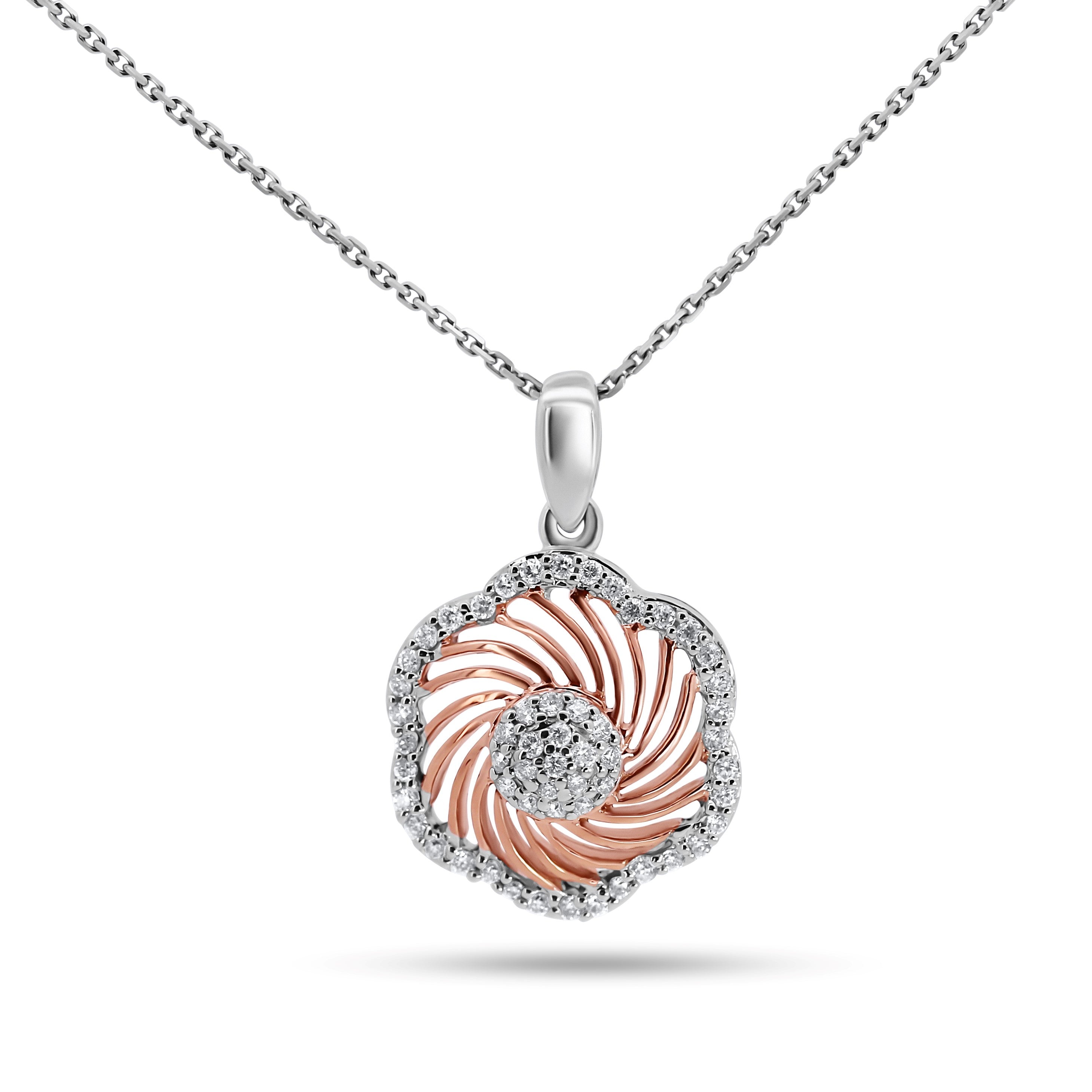 Floral Diamond Cluster Pendnant