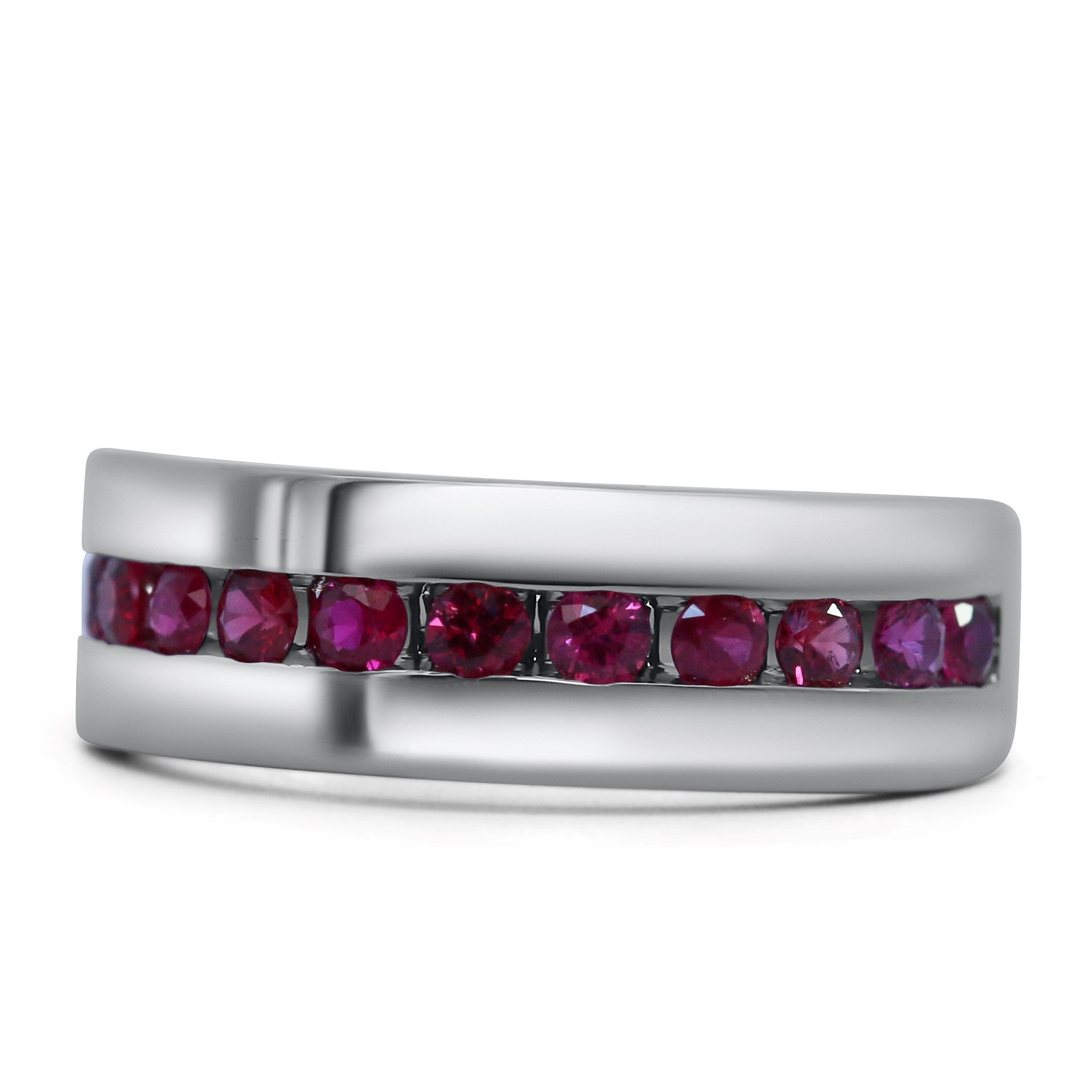 14 Karat White Gold Ruby Men's Ring