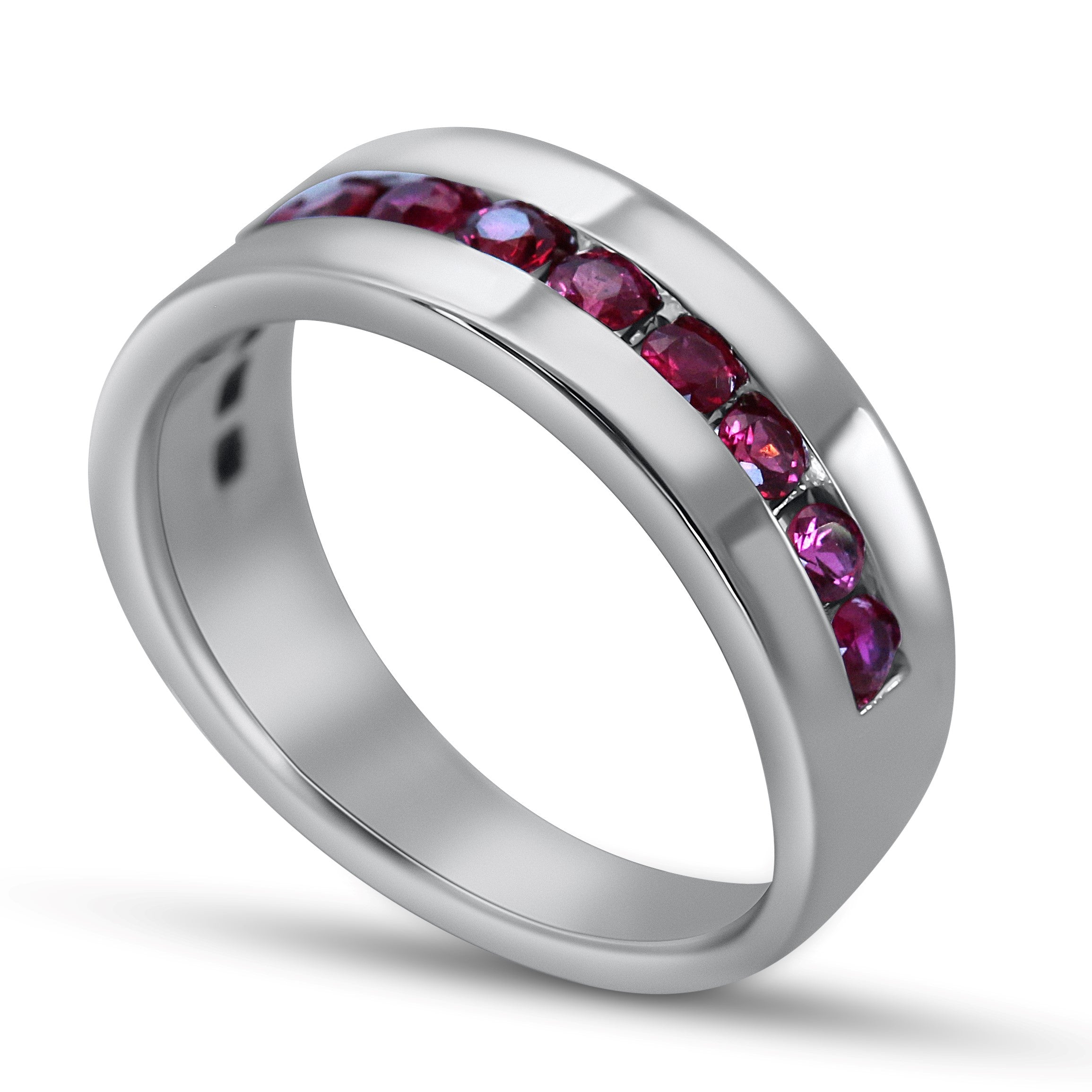 14 Karat White Gold Ruby Men's Ring