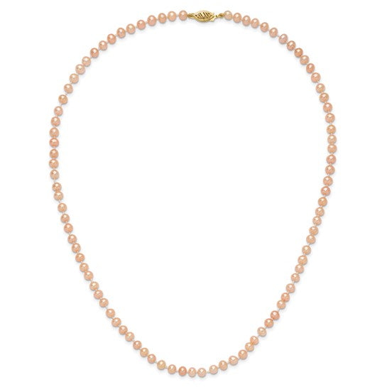4–5mm Pink Freshwater Pearl Necklace in 14K Yellow Gold | 18"