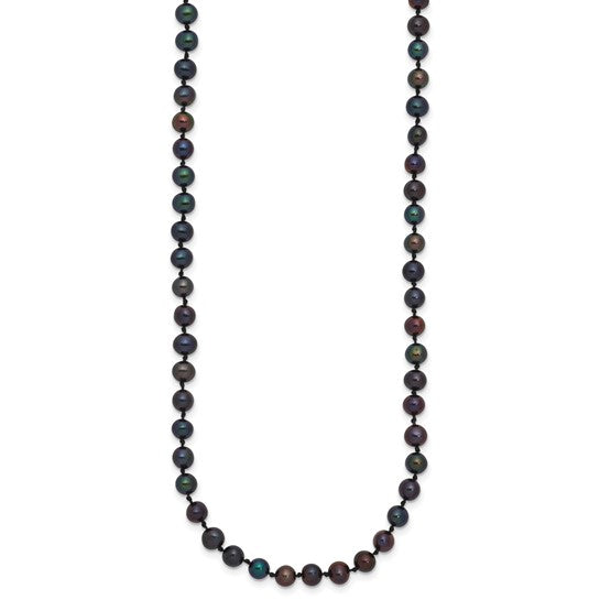 4–5mm Black Freshwater Pearl Necklace in 14K Yellow Gold | 16"