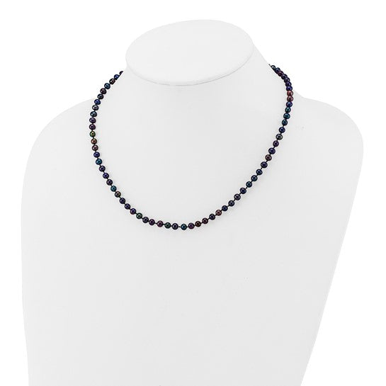 4–5mm Black Freshwater Pearl Necklace in 14K Yellow Gold | 16"