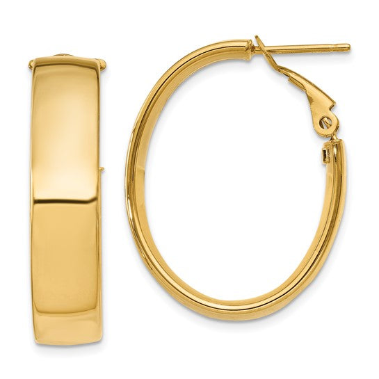 Modern Wide Oval Hoop Earrings