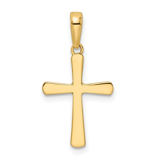 14K Two-Tone Diamond Cut Cross Pendant