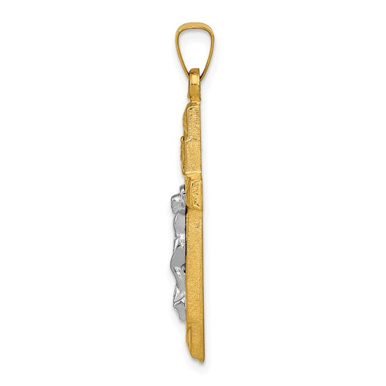 14K Two-Tone INRI Cucifix Pendant