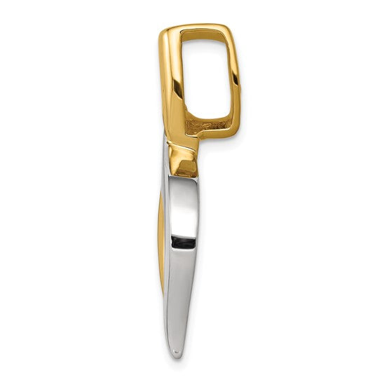 14K Two-Tone Gold Free-Form Slide Pendant | Joe Kassab Jewelers