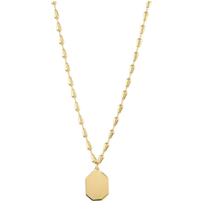 14 Karat Over Sterling Silver Teardrop Bead with Fancy Pendant Necklace