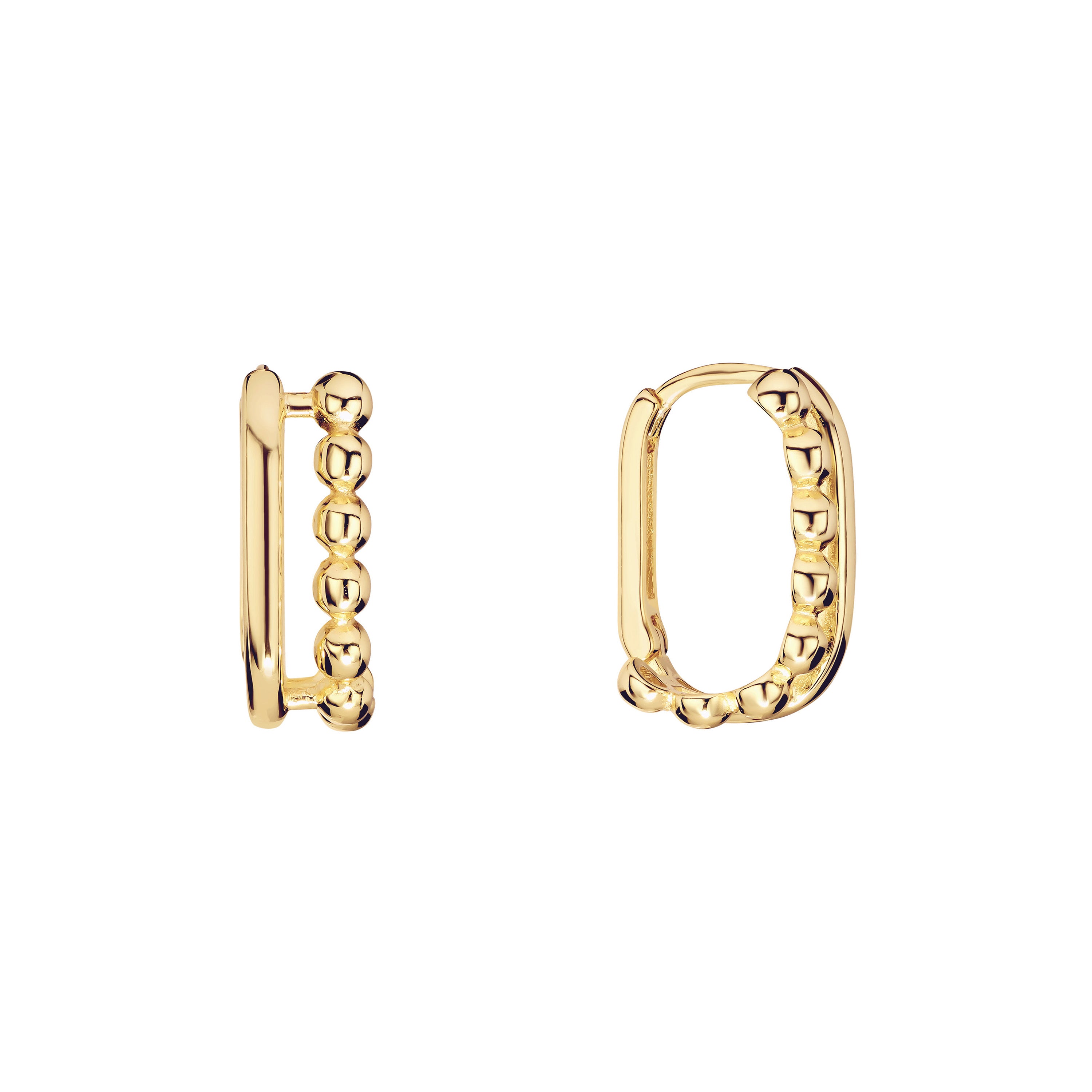 14K Gold Over 925 Sterling Silver Huggie Hoop Earrings