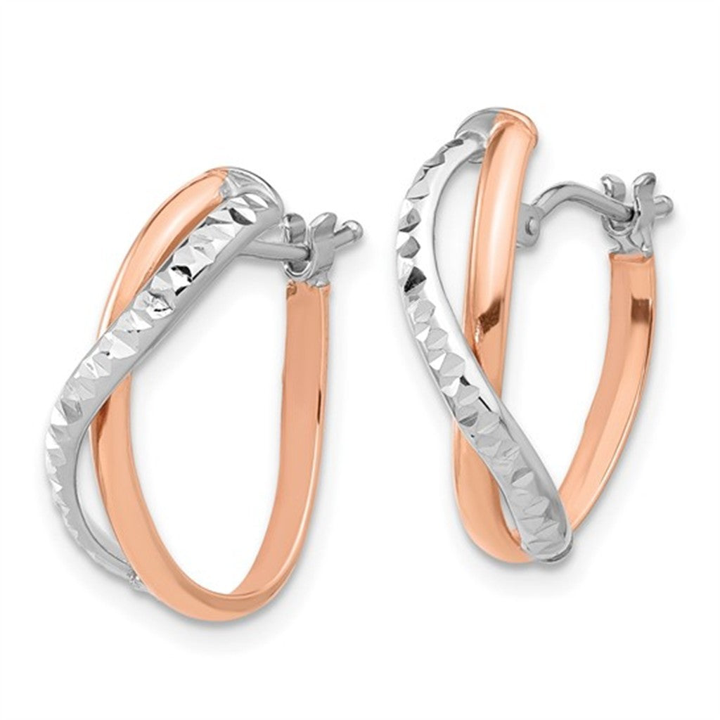 Modern Two Tone Hoop Earrings