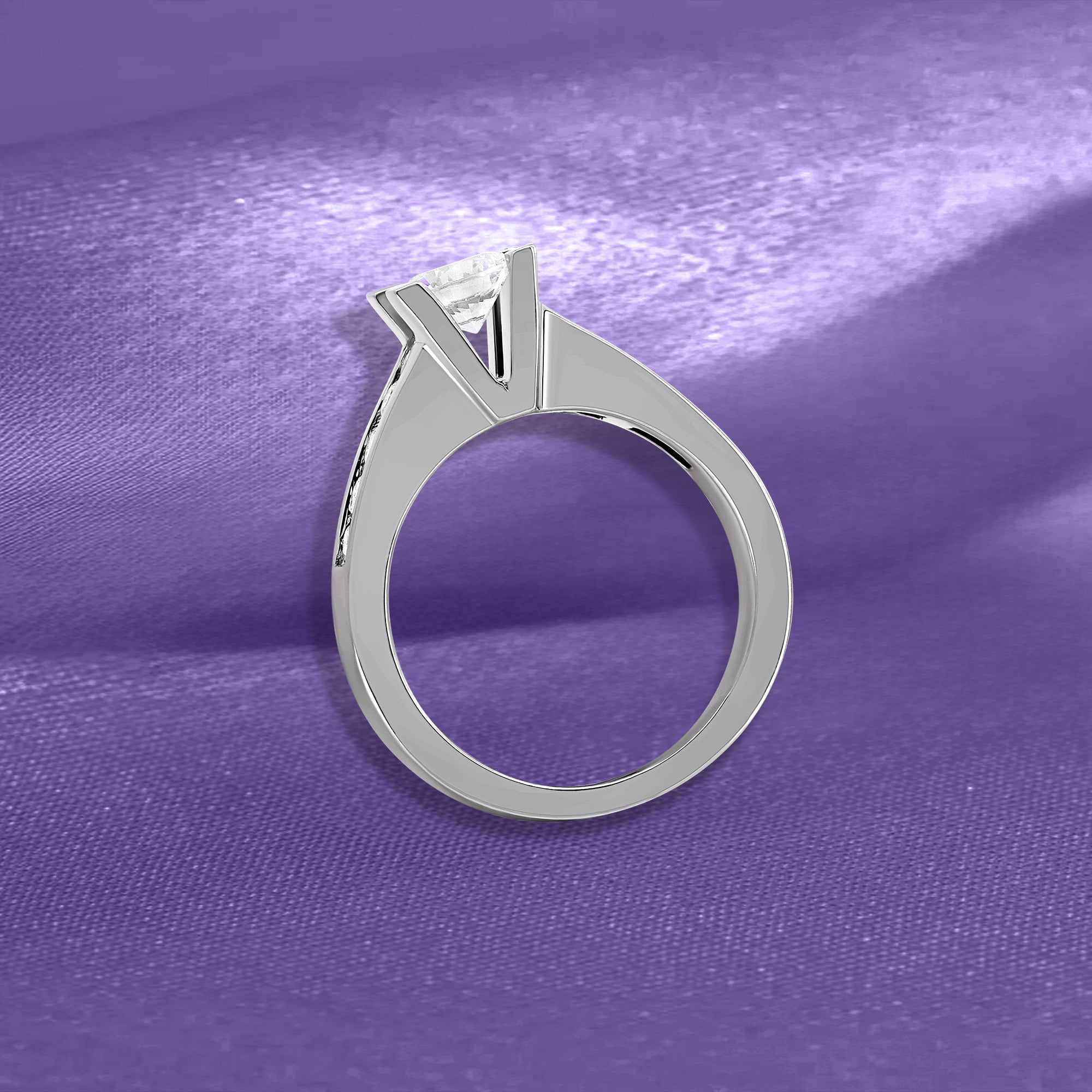 14K Modern Channel Semi-Mount Engagement Ring