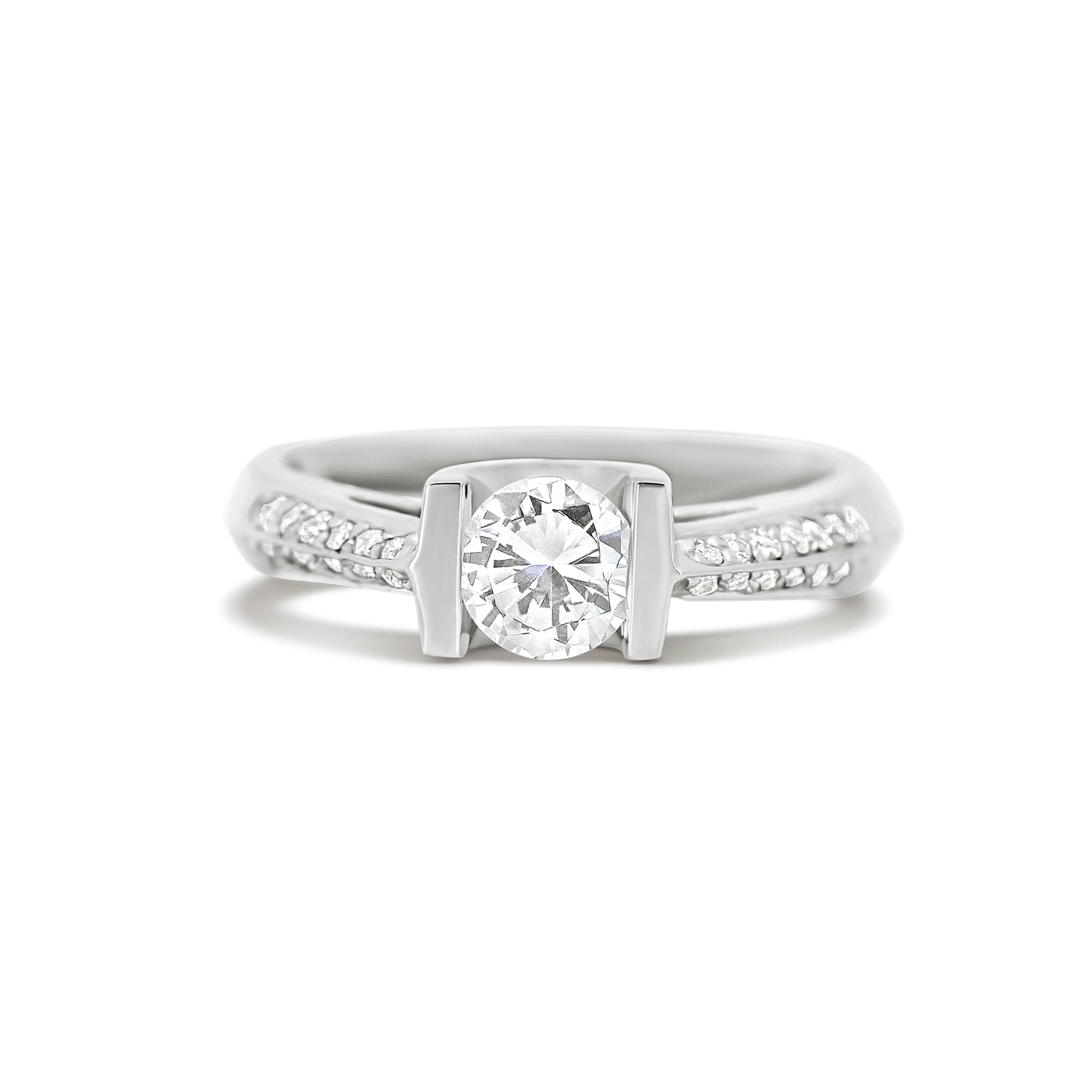 14K Modern Channel Engagement Ring