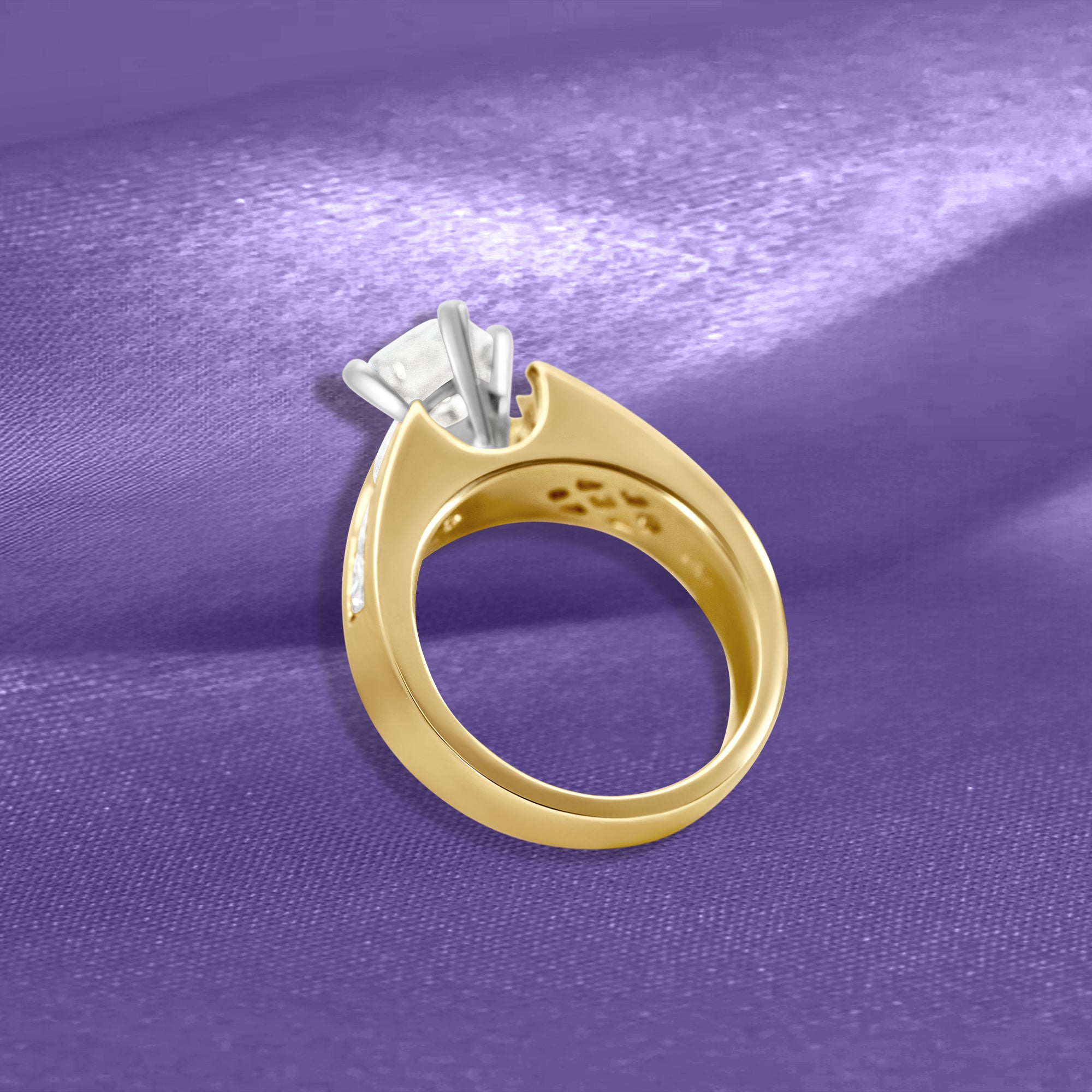 14K Modern Princess Cut Channel Engagement Ring