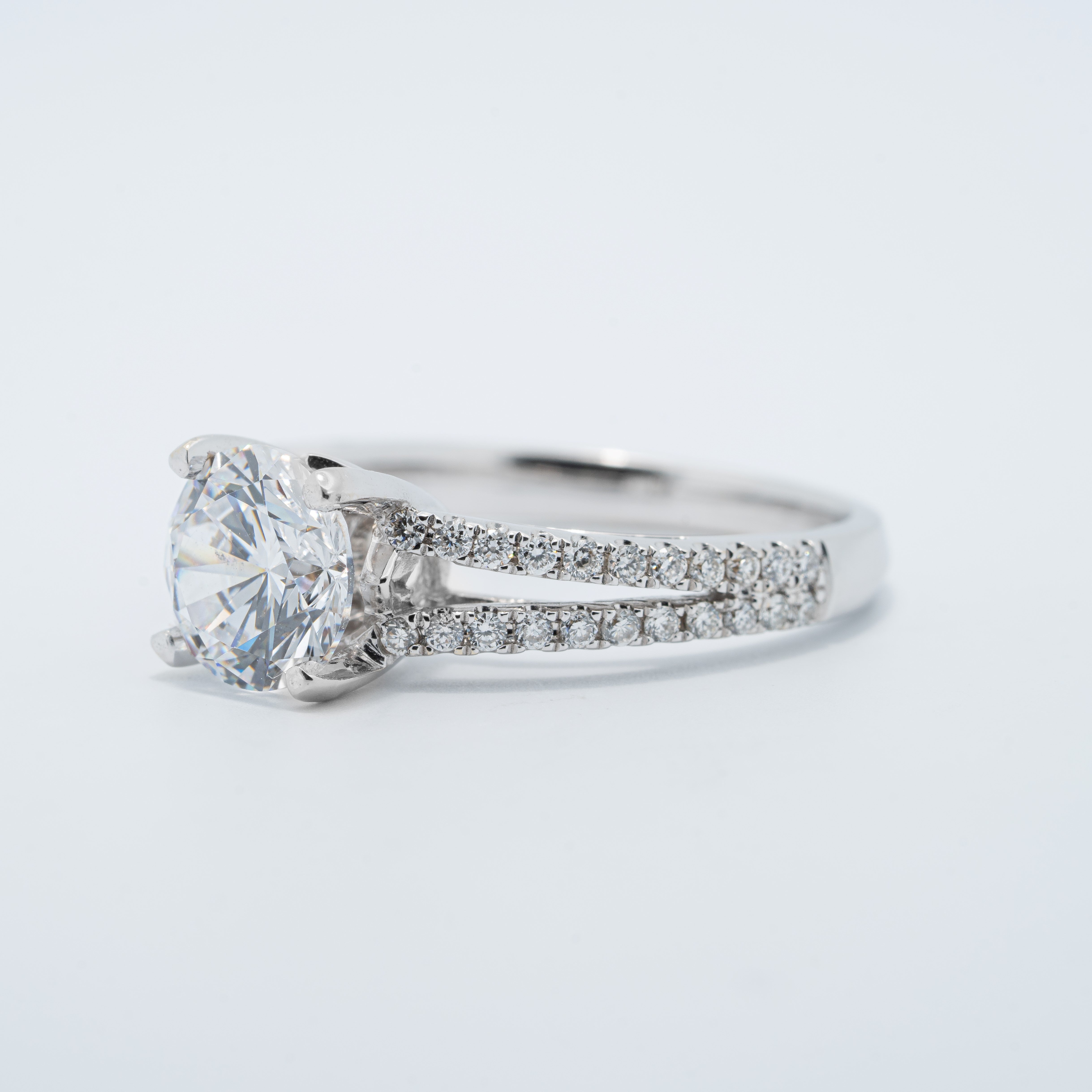 Vintage Inspired Split Band Engagement Ring