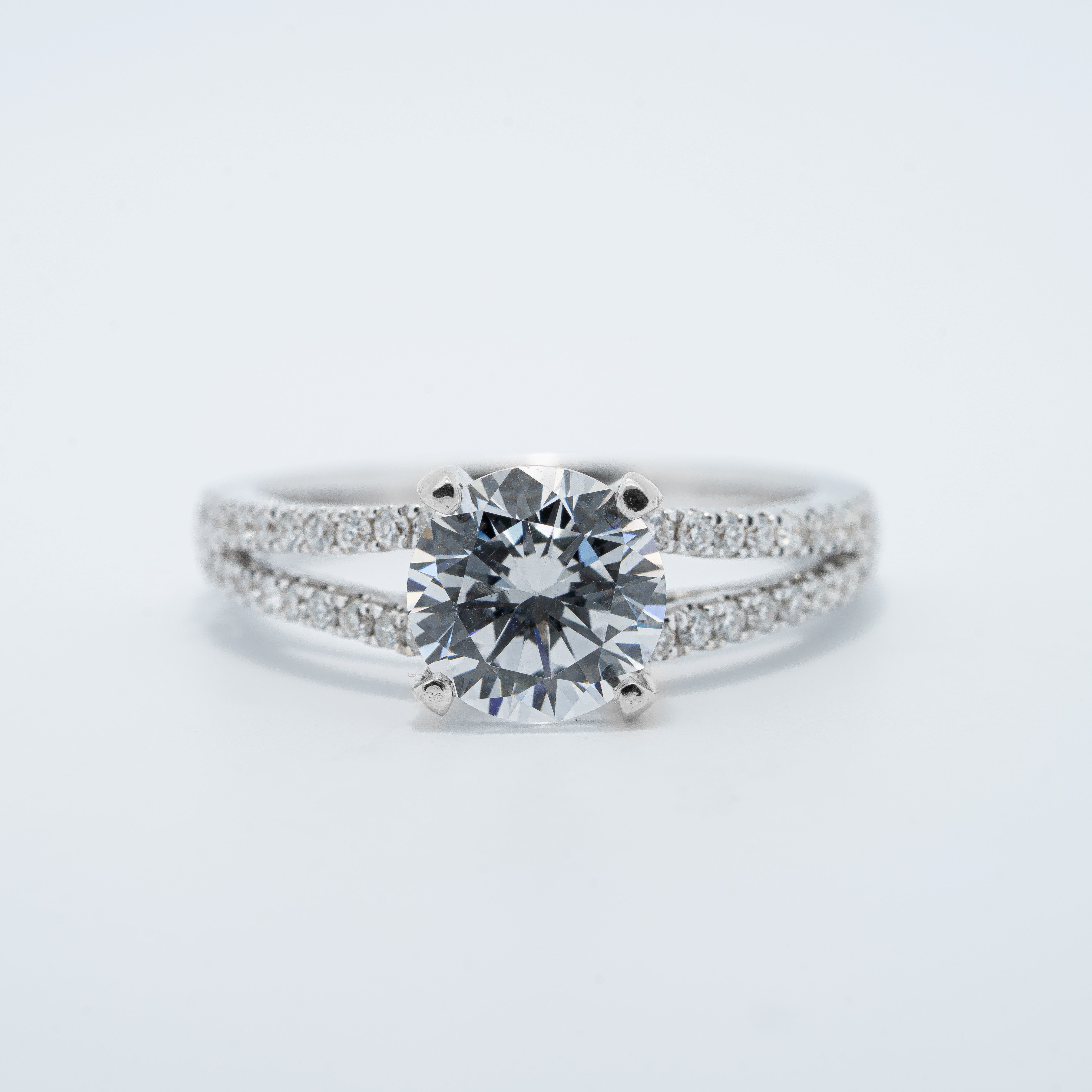 Vintage Inspired Split Band Engagement Ring