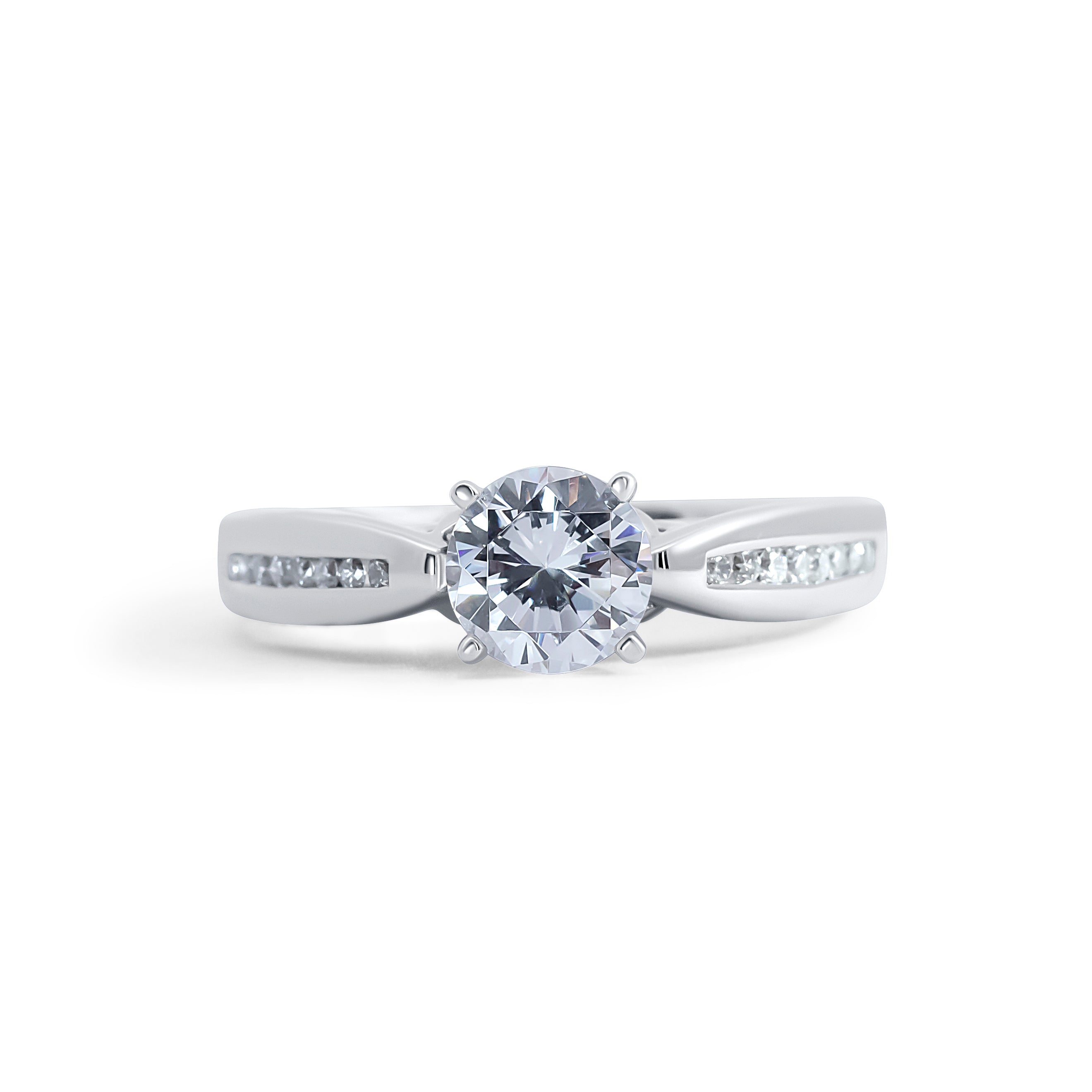 14KW Cathedral Engagement Ring